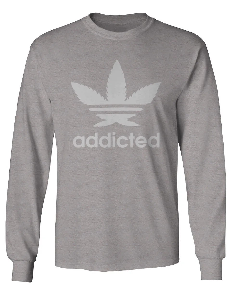 Cool Marijuana Weed Leaf Stoner Day high Pot mens Long sleeve t shirt
