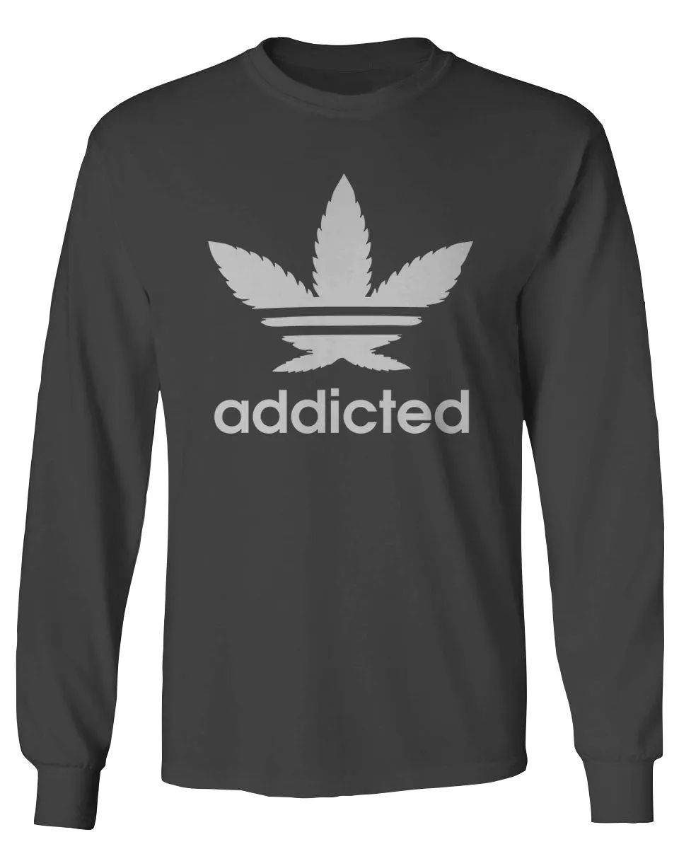 Cool Marijuana Weed Leaf Stoner Day high Pot mens Long sleeve t shirt