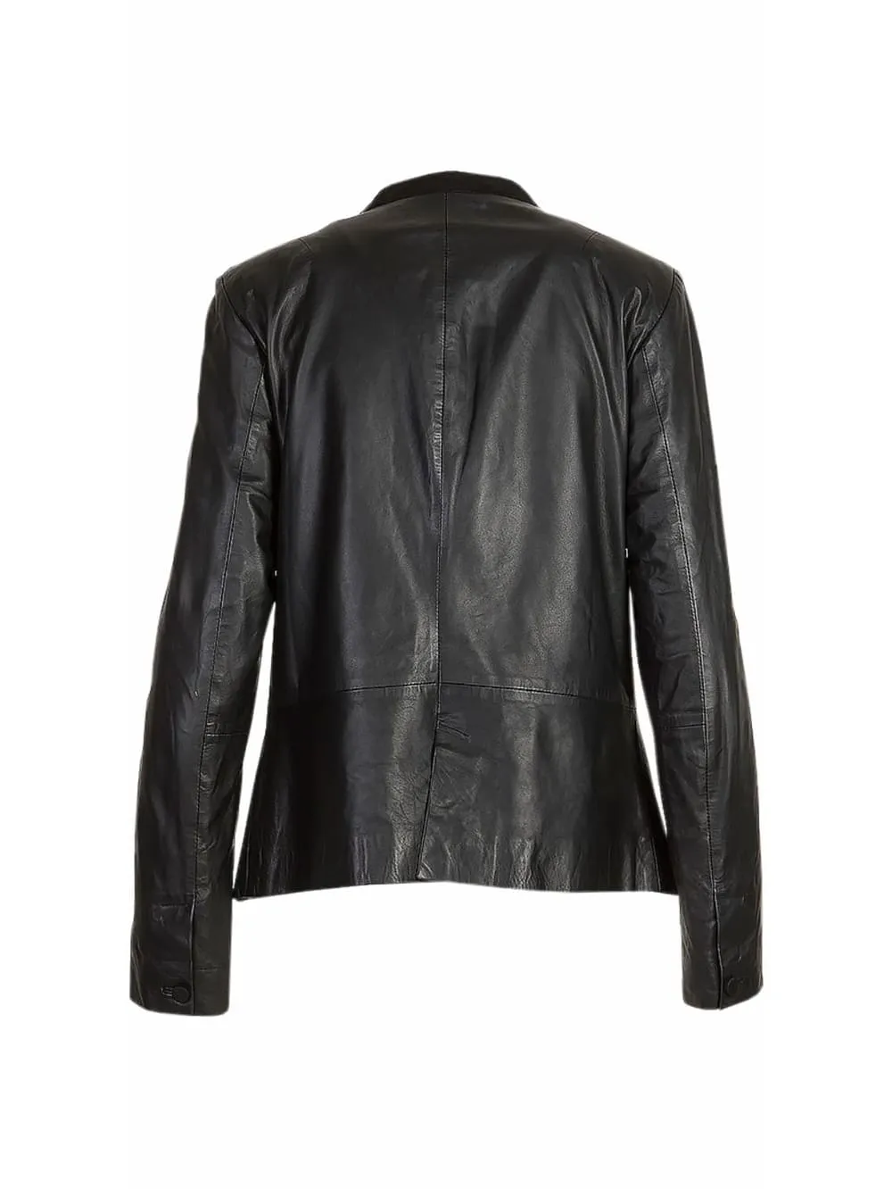 Corporate Charm Patterned Leather Blazer for Women