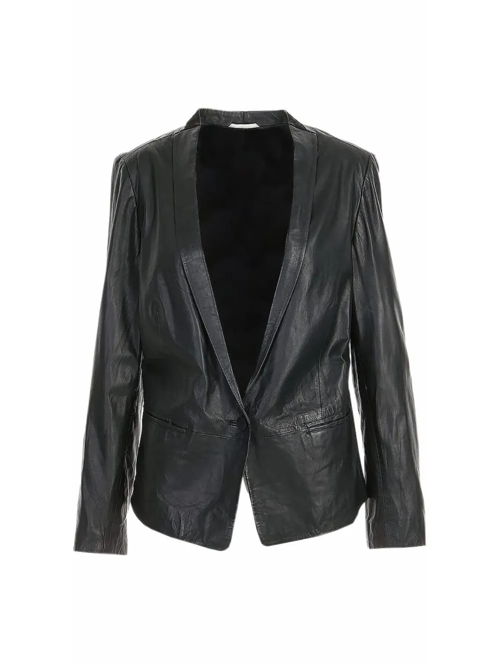 Corporate Charm Patterned Leather Blazer for Women