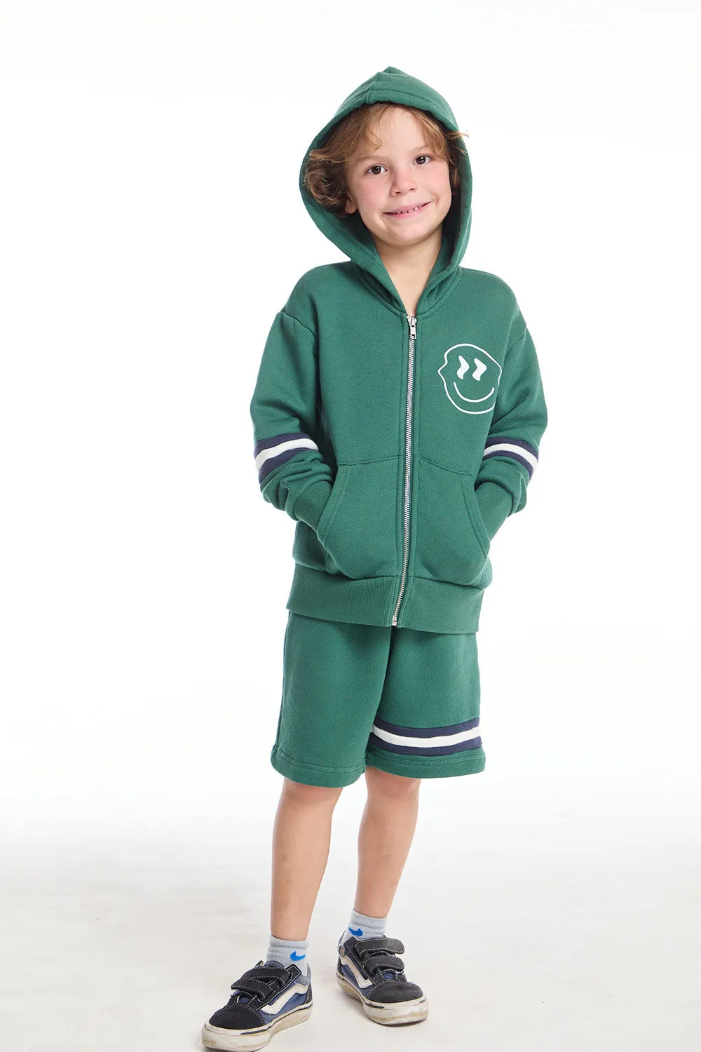 Cozy Beach Boys Broccolini Shorts with Strappings