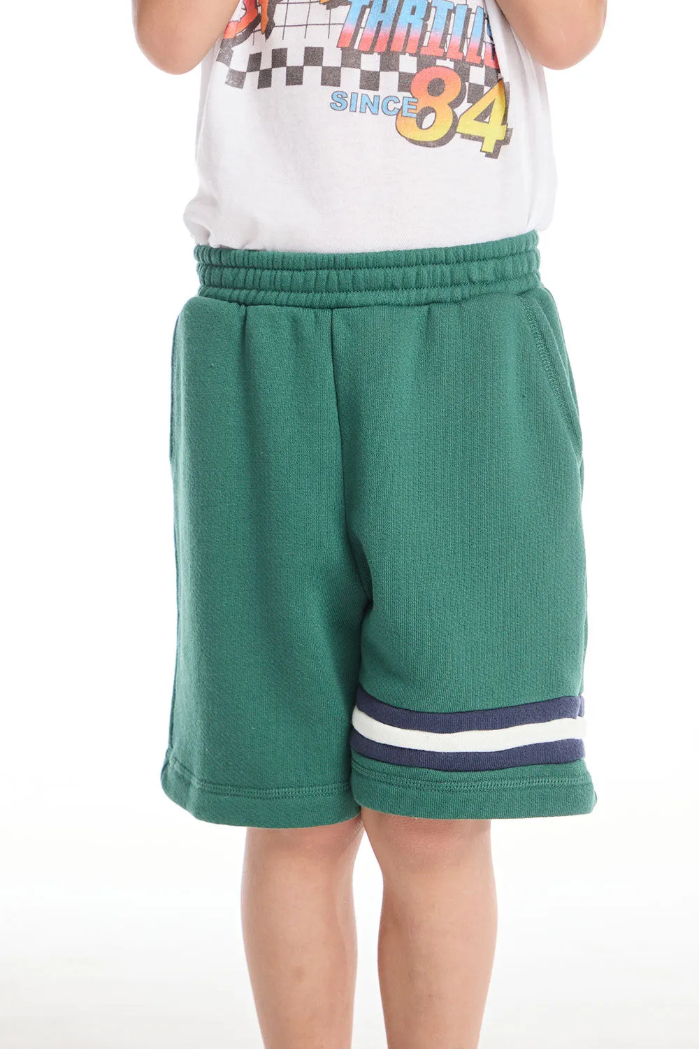 Cozy Beach Boys Broccolini Shorts with Strappings