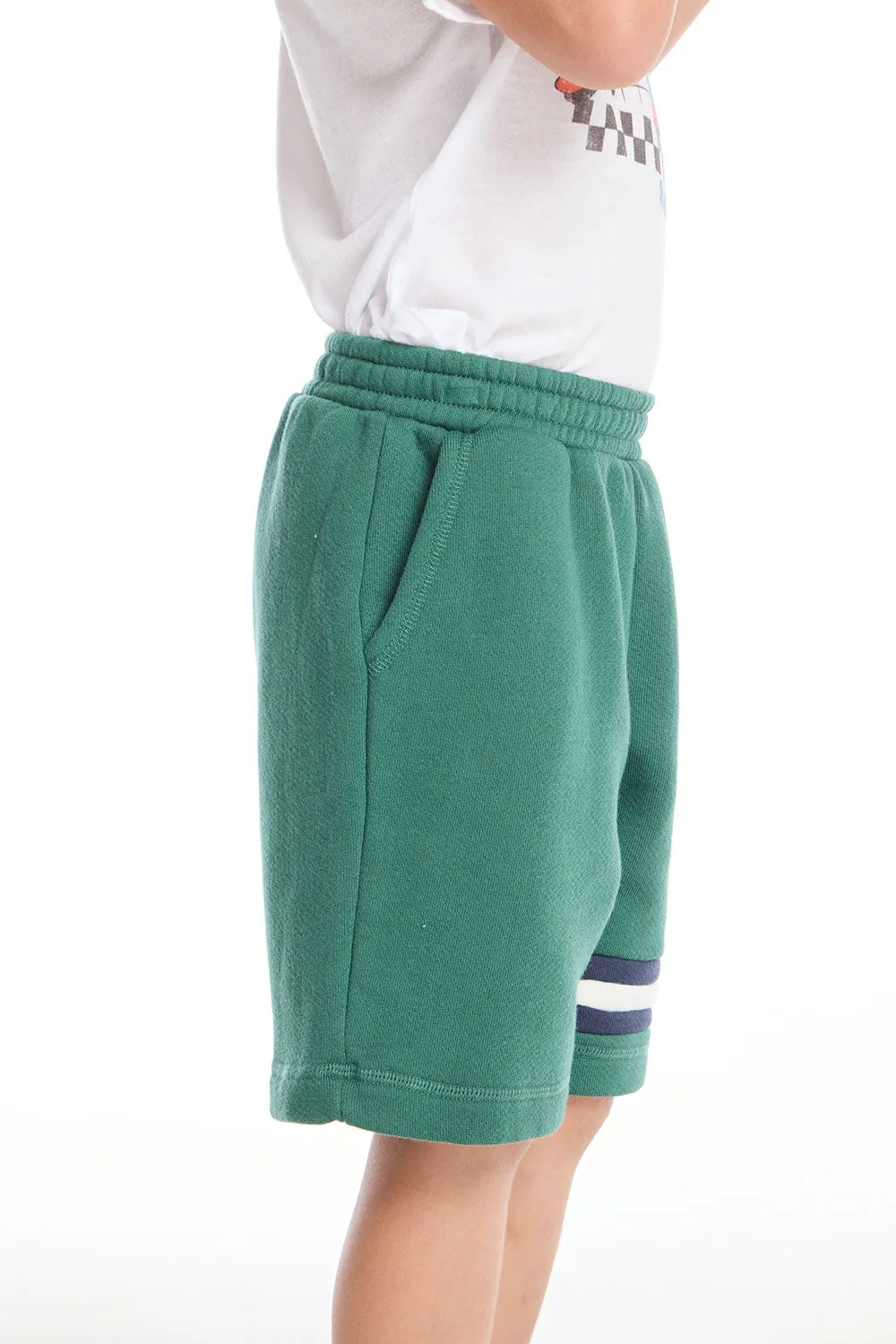Cozy Beach Boys Broccolini Shorts with Strappings