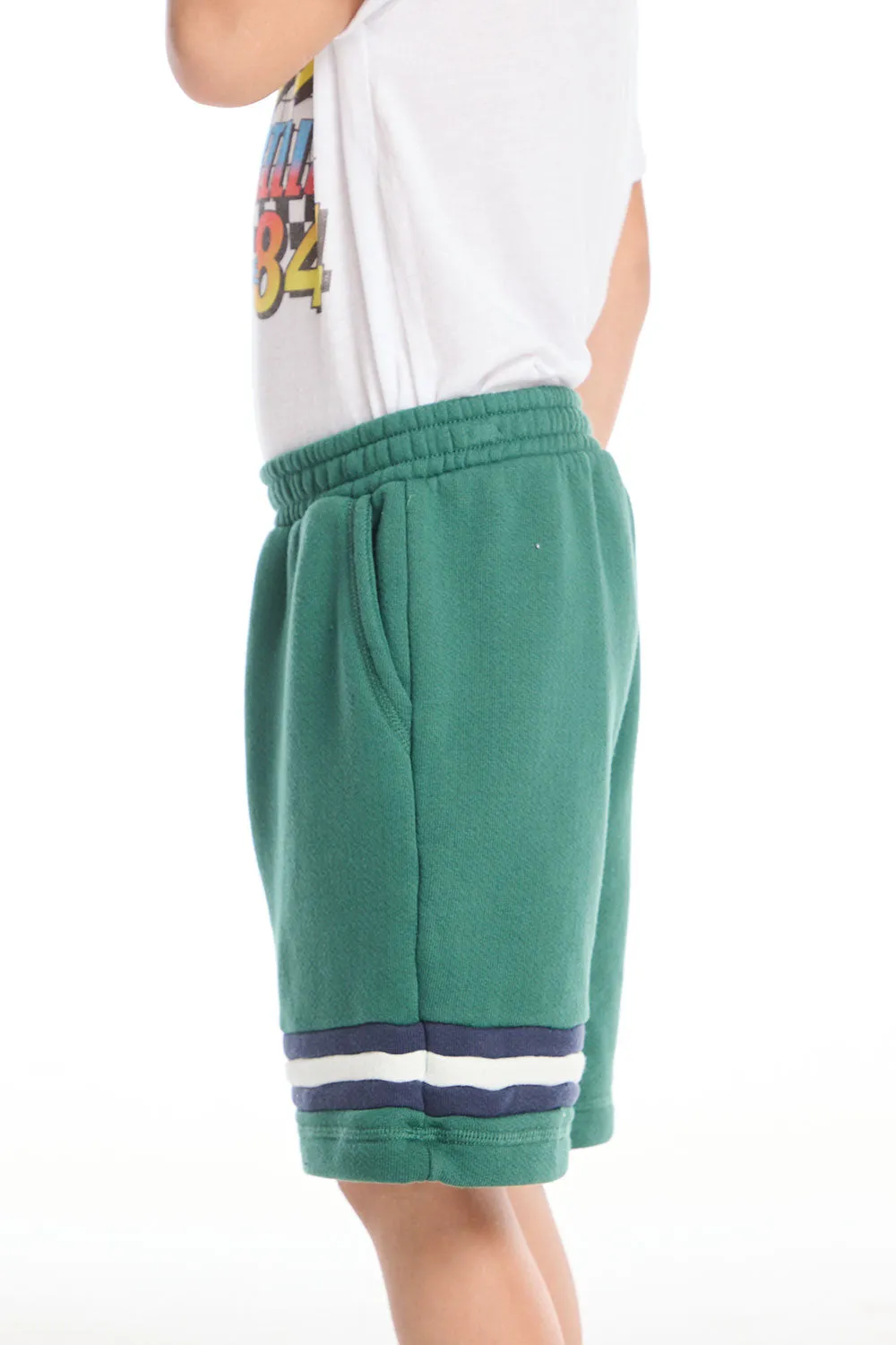 Cozy Beach Boys Broccolini Shorts with Strappings