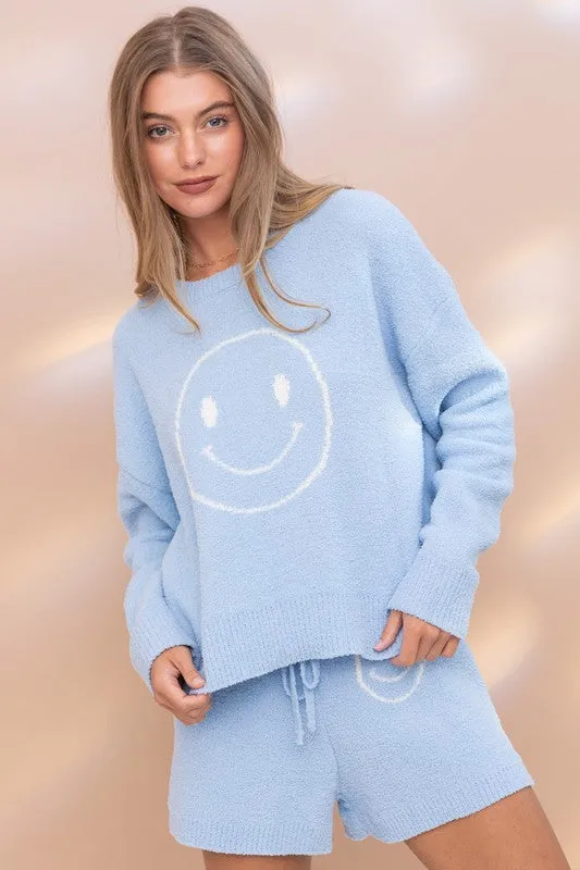 Cozy Soft Top with Shorts Set (Various Colors) , Blue B