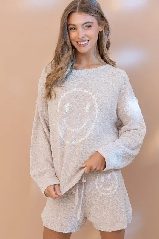 Cozy Soft Top with Shorts Set (Various Colors) , Blue B