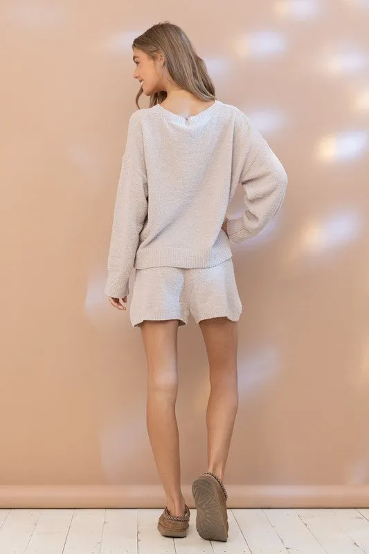 Cozy Soft Top with Shorts Set (Various Colors) , Blue B