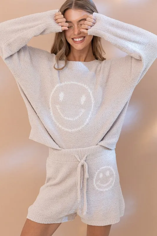 Cozy Soft Top with Shorts Set (Various Colors) , Blue B