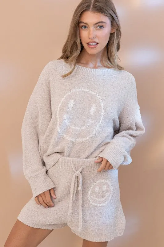 Cozy Soft Top with Shorts Set (Various Colors) , Blue B