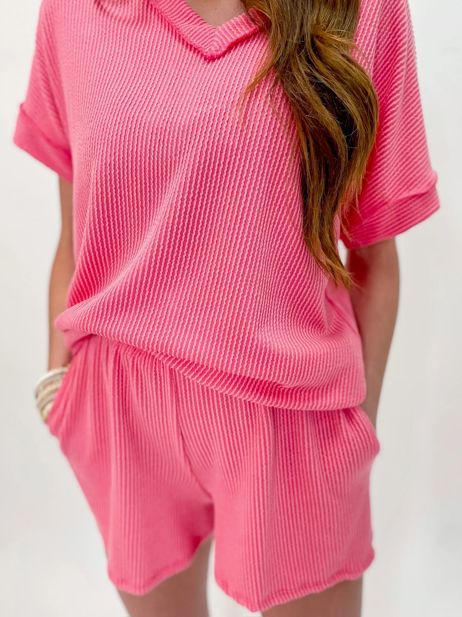 Cozy Sunday Ribbed Set Pink