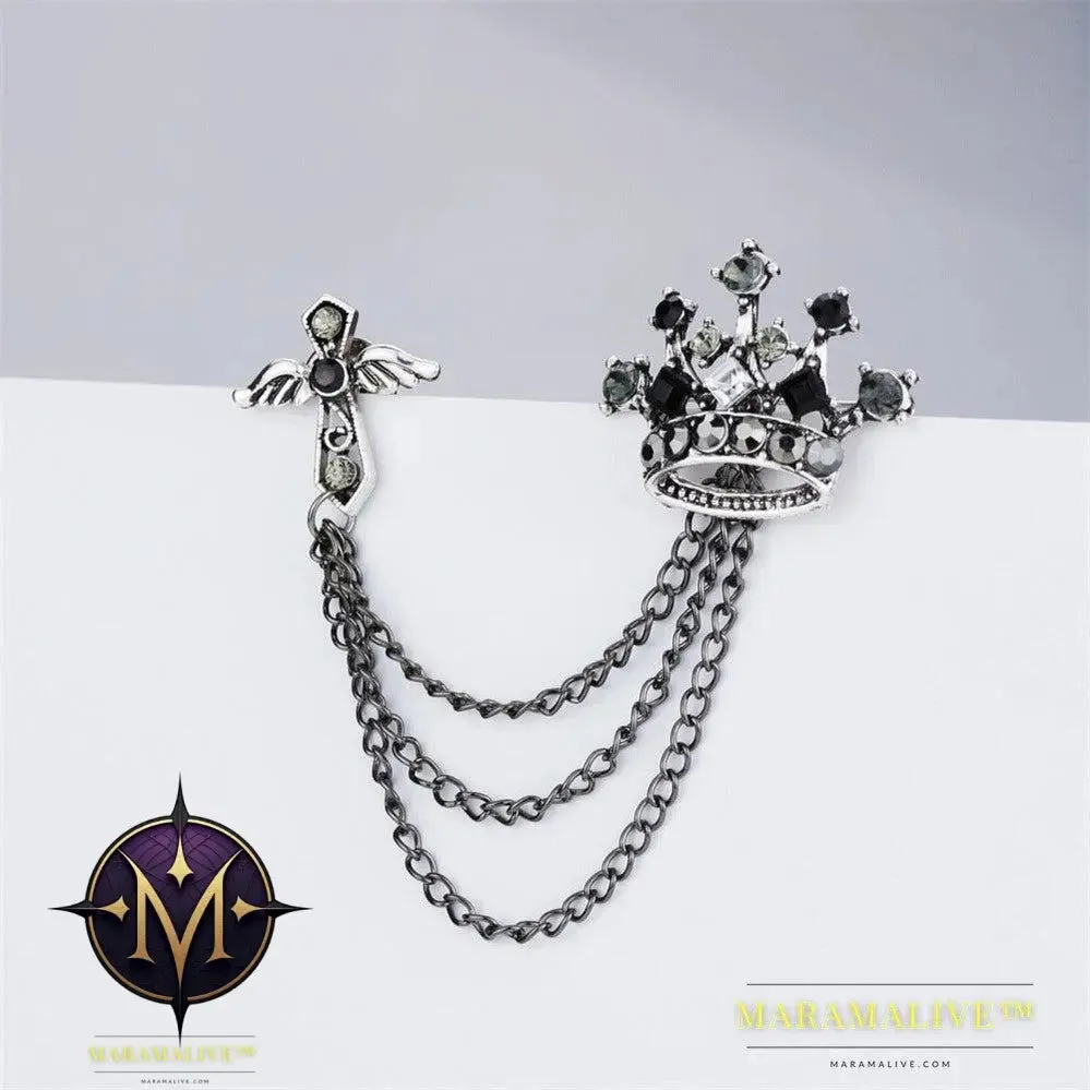 Creative Skull Palm Tassel Brooch Personalized Collar Pin Clothing