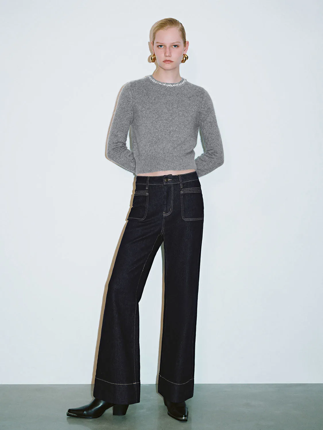 Crew Neck Knitted T-Shirts