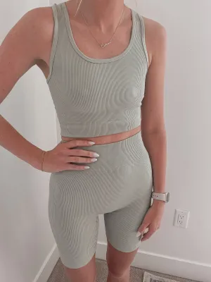 Crop Top   Biker Short Set
