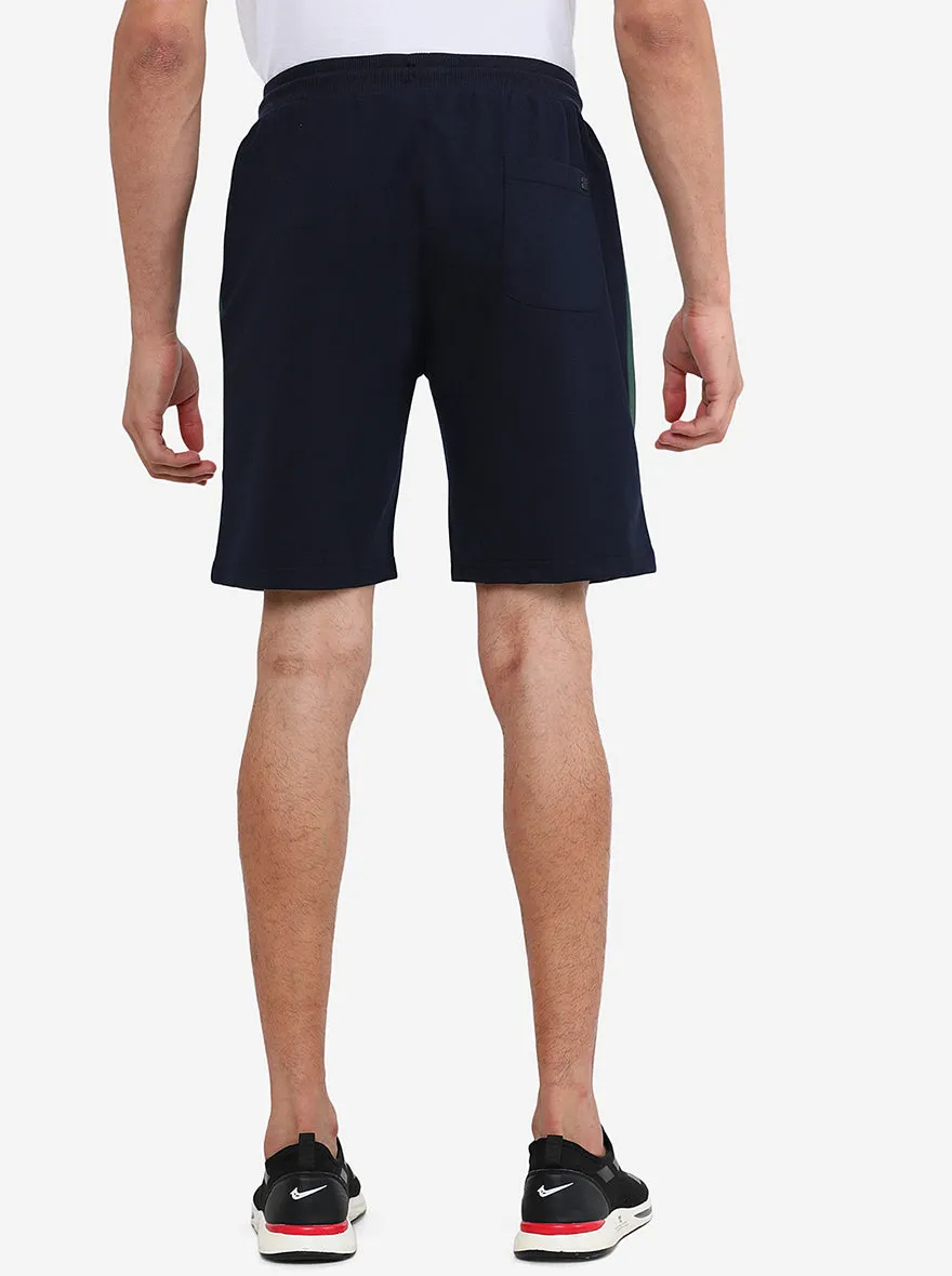 Dark Blue Solid Regular Fit Shorts | JadeBlue