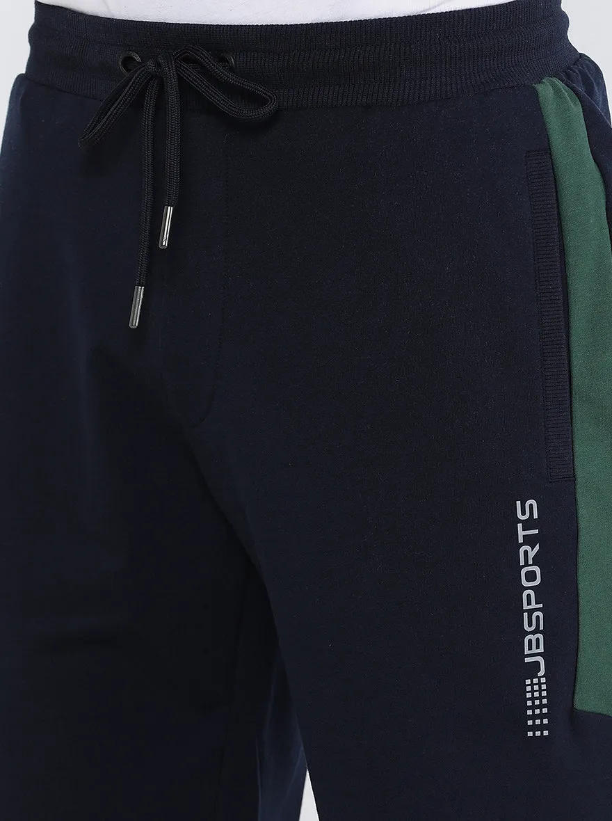 Dark Blue Solid Regular Fit Shorts | JadeBlue