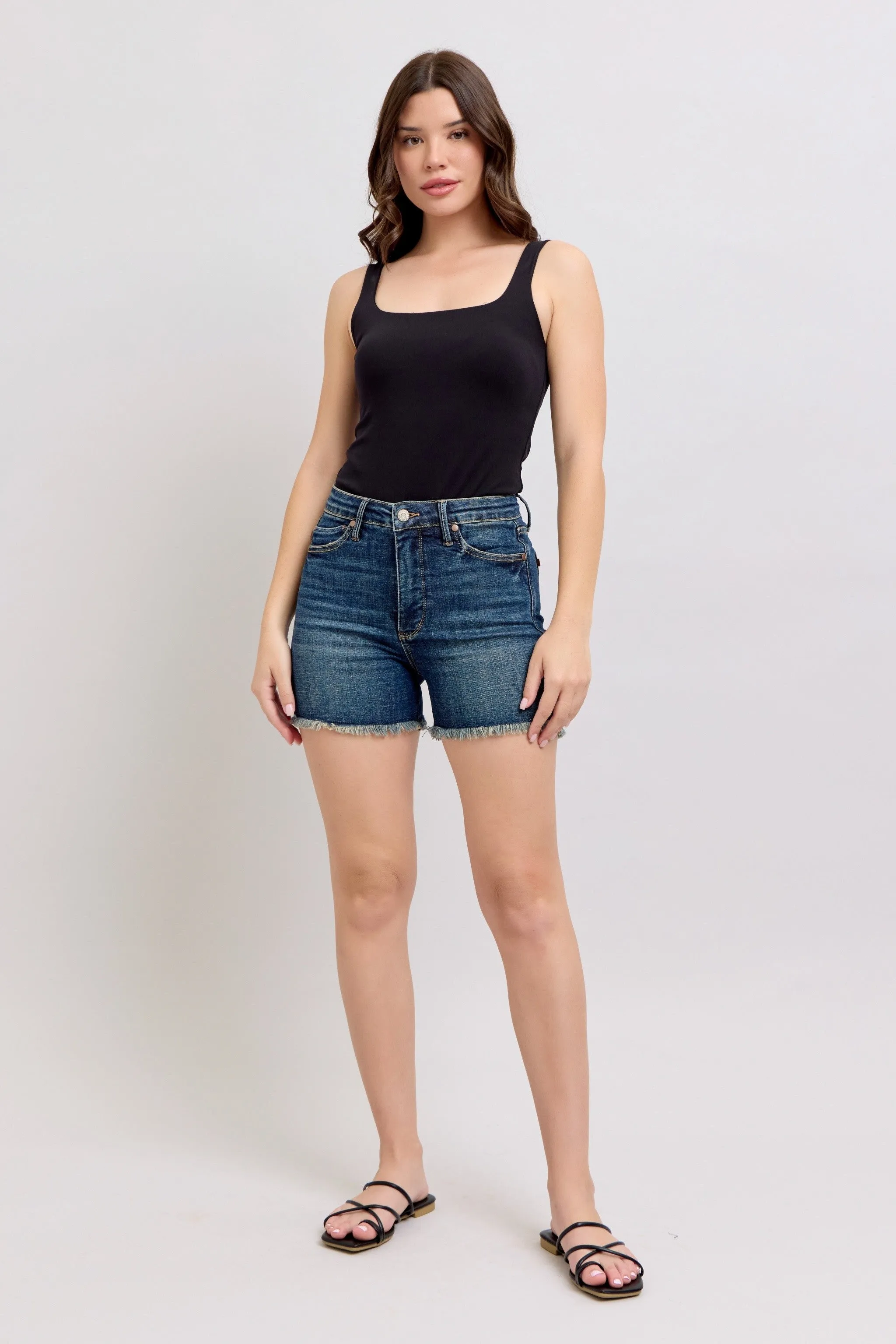 Dark High Waist Tummy Control Judy Blue Shorts 1/30/25 9550