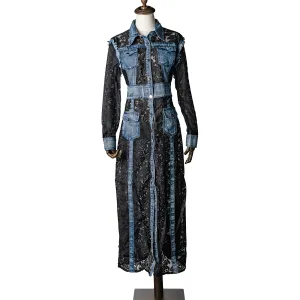 Denim Lace Duster Jacket