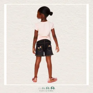 Deux Par Deux Jean Short With Embroidery - Black