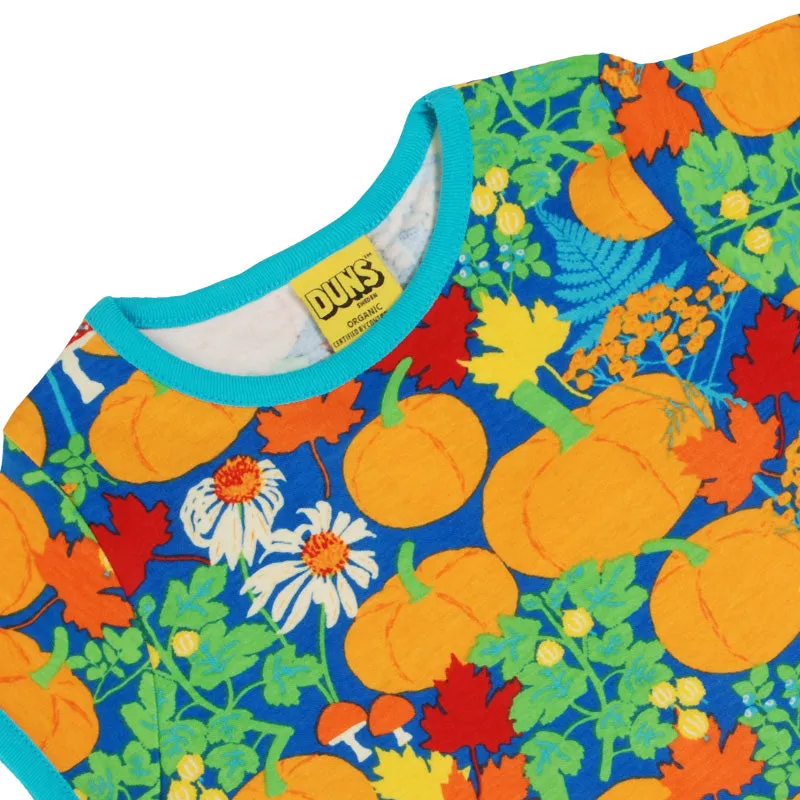 DUNS Sweden Kids Autumn Garden with Pumpkins T-shirt - Blue