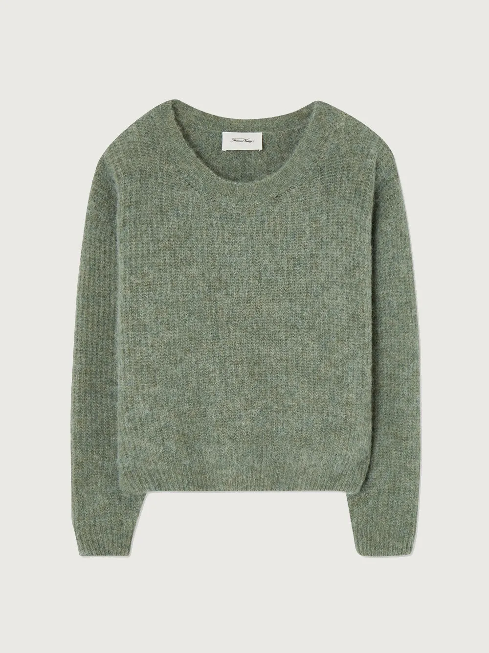 East Round Neck Pullover - GREY GREEN MELANGE