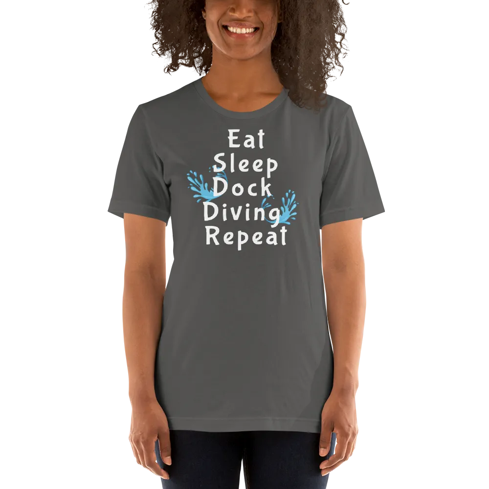 Eat Sleep Dock Diving Repeat T-Shirts - Dark