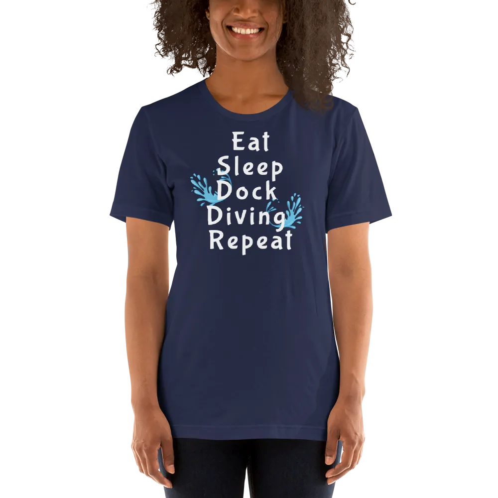 Eat Sleep Dock Diving Repeat T-Shirts - Dark