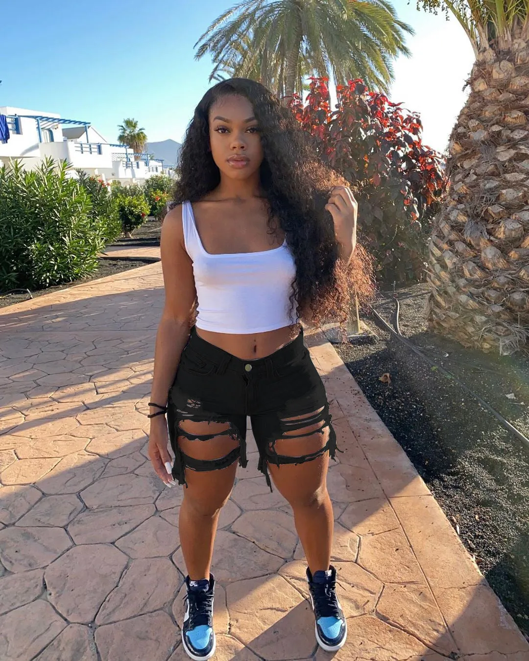 Edgy High-Waisted Distressed Ripped Denim Shorts for Bold Street Style