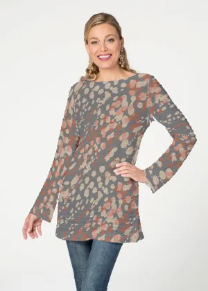 Edgy Splash (7877) ~ Banded Boatneck Tunic