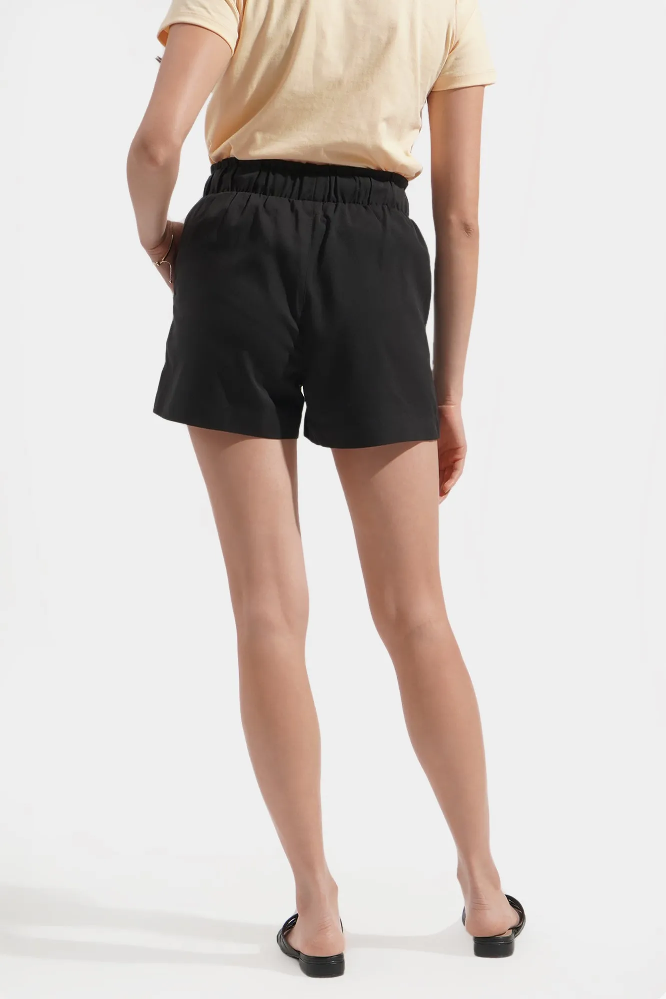 Elastic Waist Cozy Shorts
