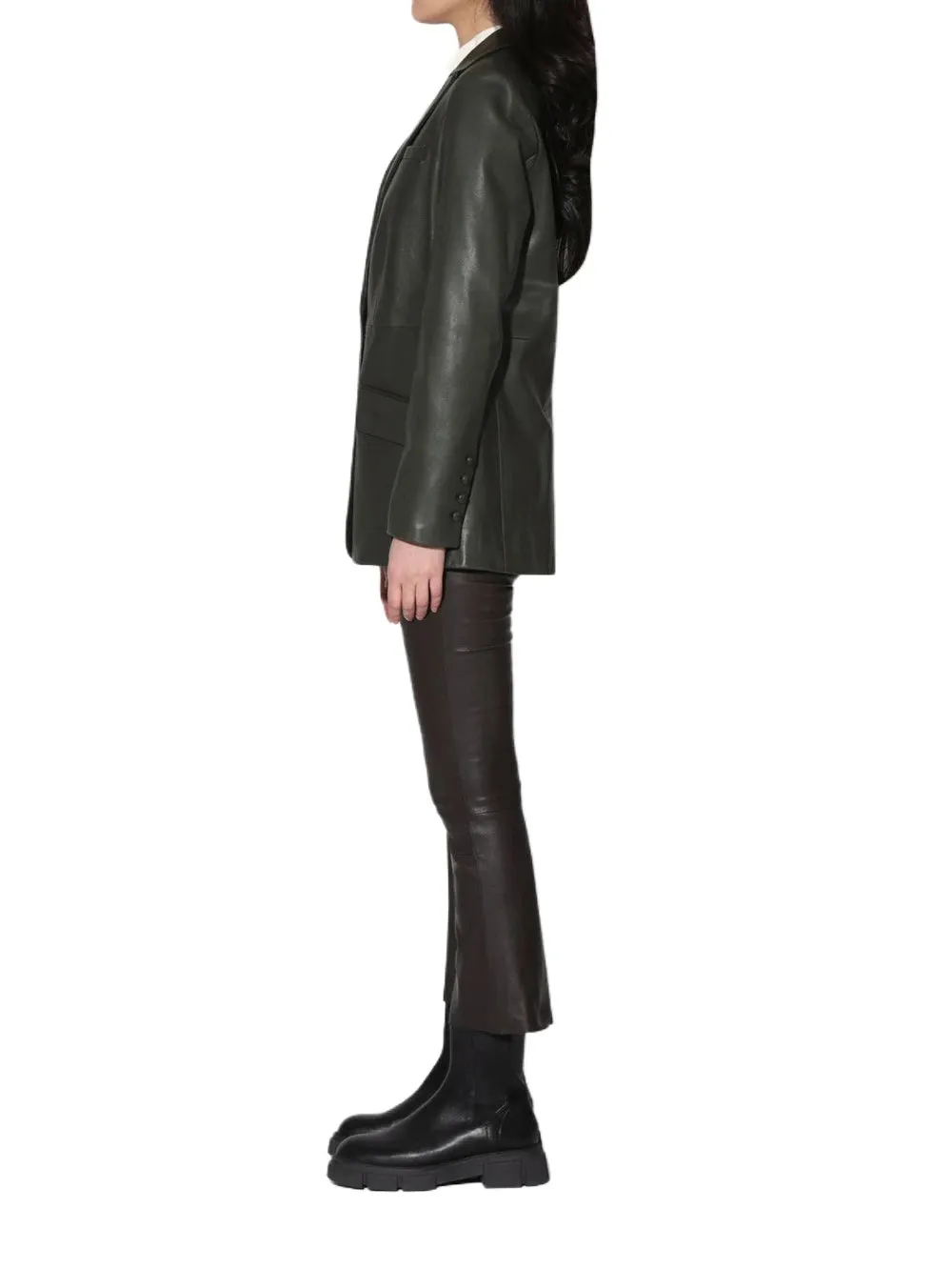 Elegance Timeless Leather Blazer for Women