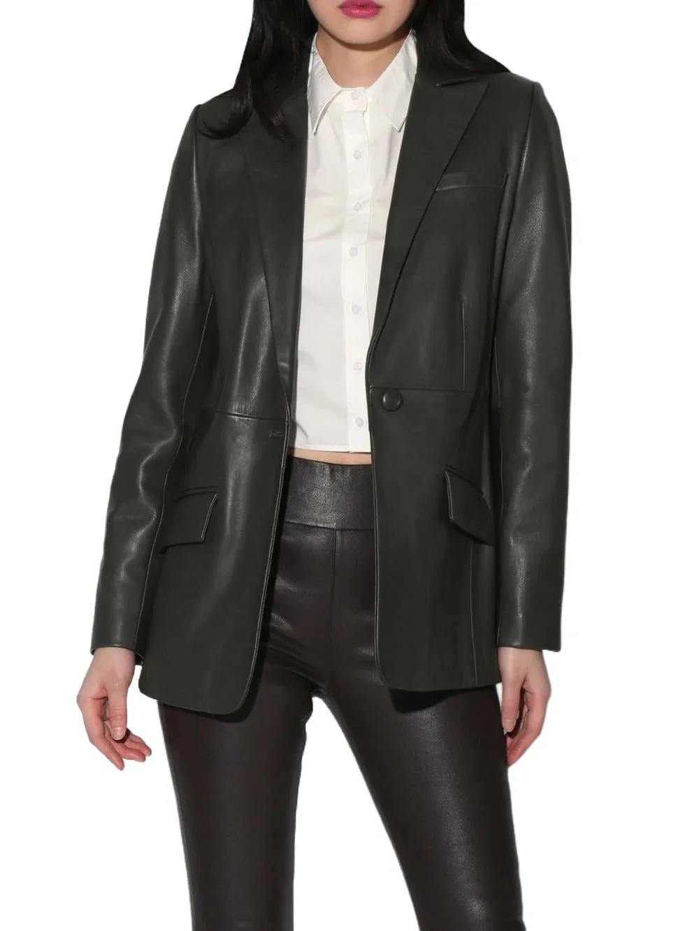 Elegance Timeless Leather Blazer for Women