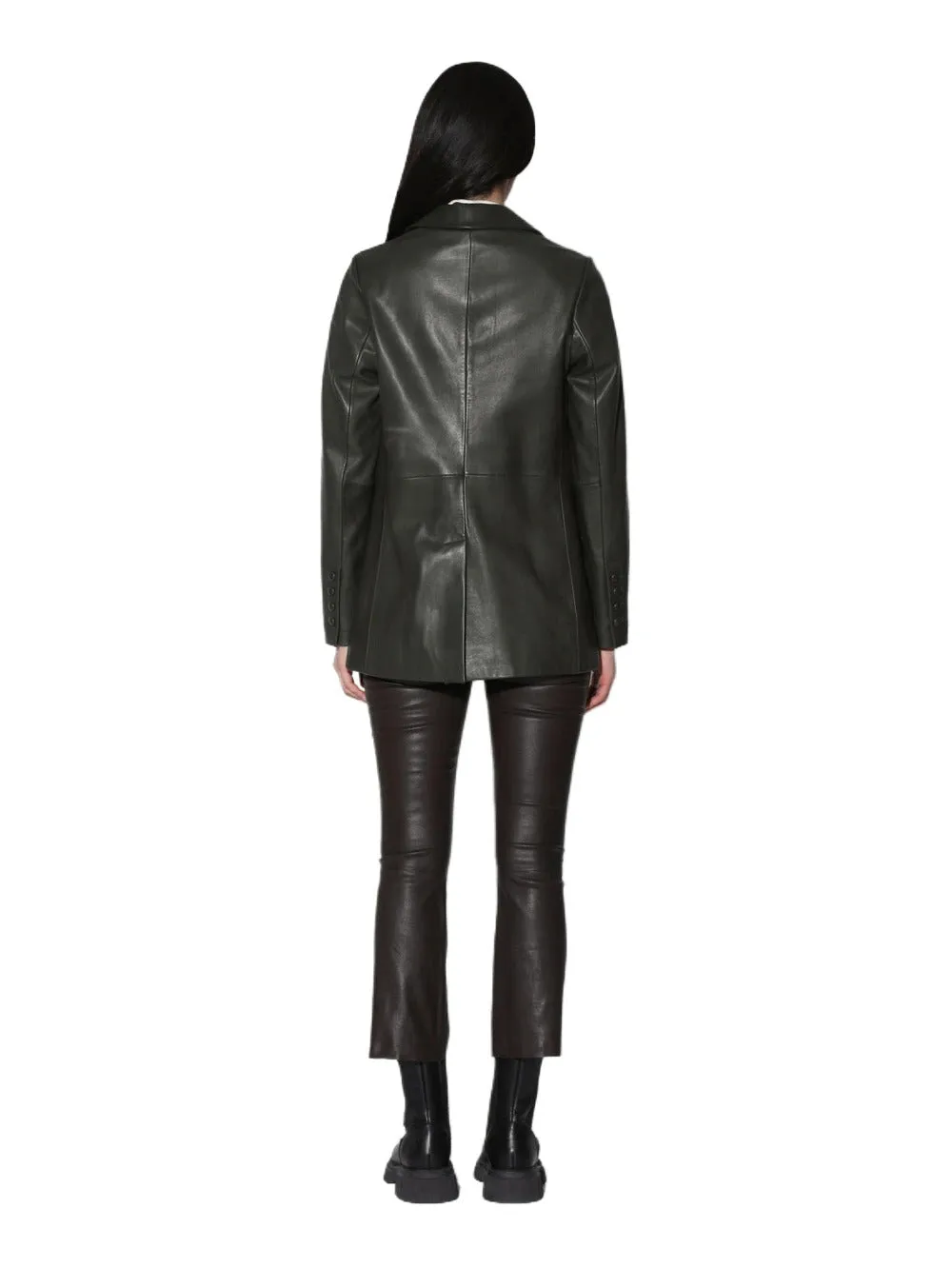 Elegance Timeless Leather Blazer for Women