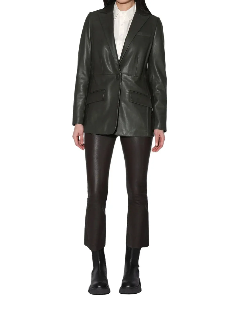 Elegance Timeless Leather Blazer for Women