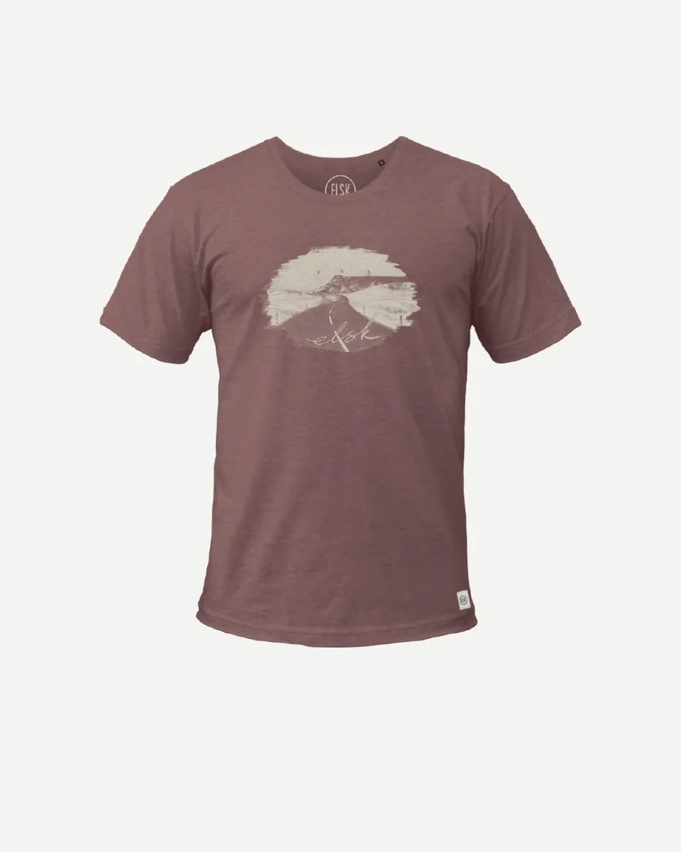 ELSK KYSTVEJ ORGANIC MEN'S TEE - Brown Melange