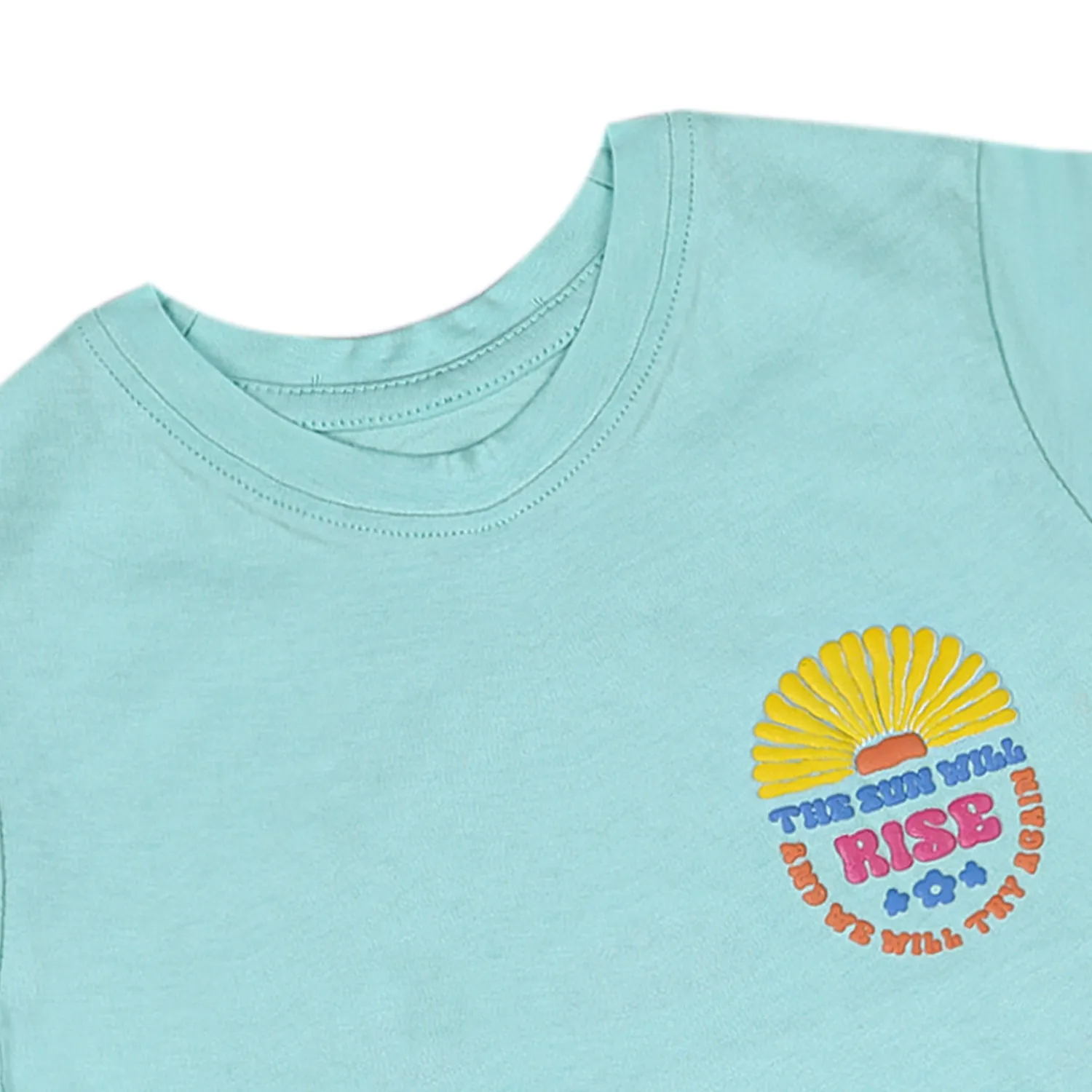 Eminent Girls Half Sleeves T-Shirt - Light Green