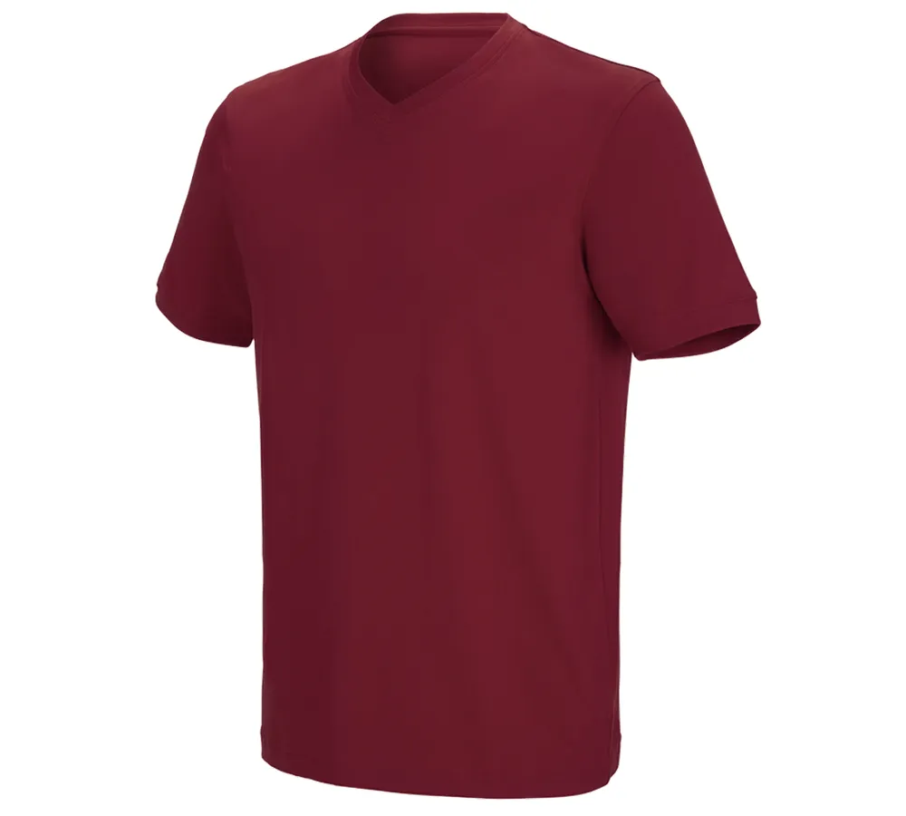 e.s. kratka majica cotton stretch z V-izrezom