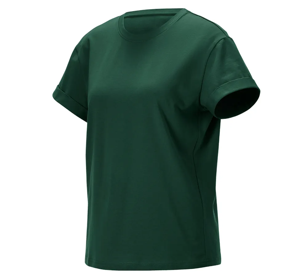 e.s. majica cotton stretch rolled sleeve, ženska
