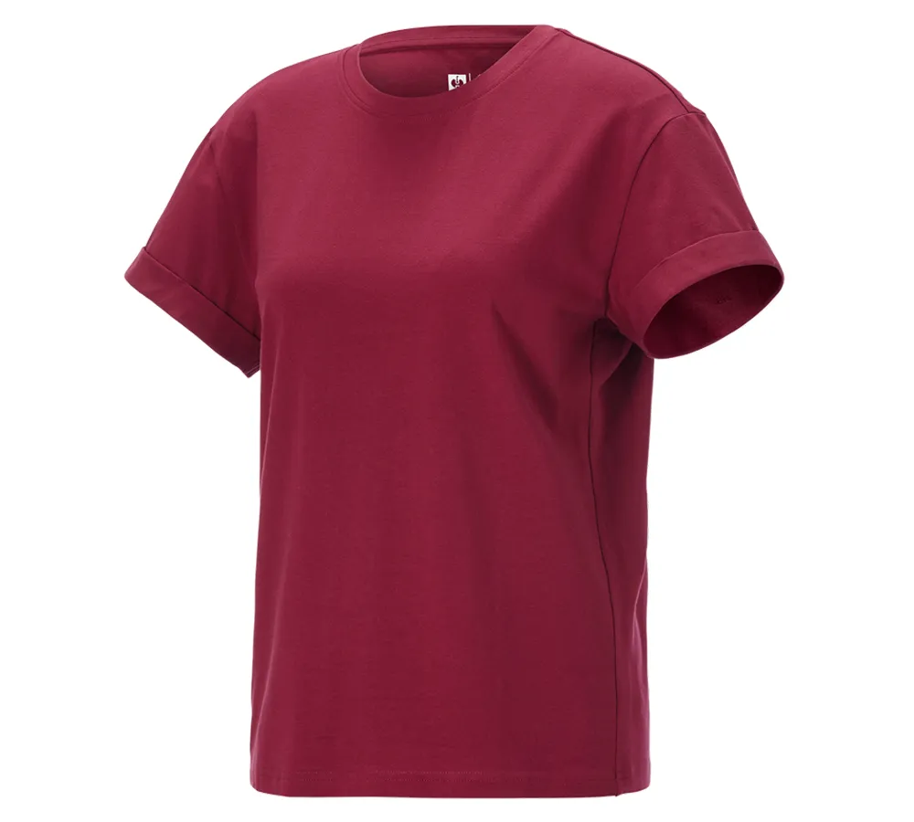 e.s. majica cotton stretch rolled sleeve, ženska