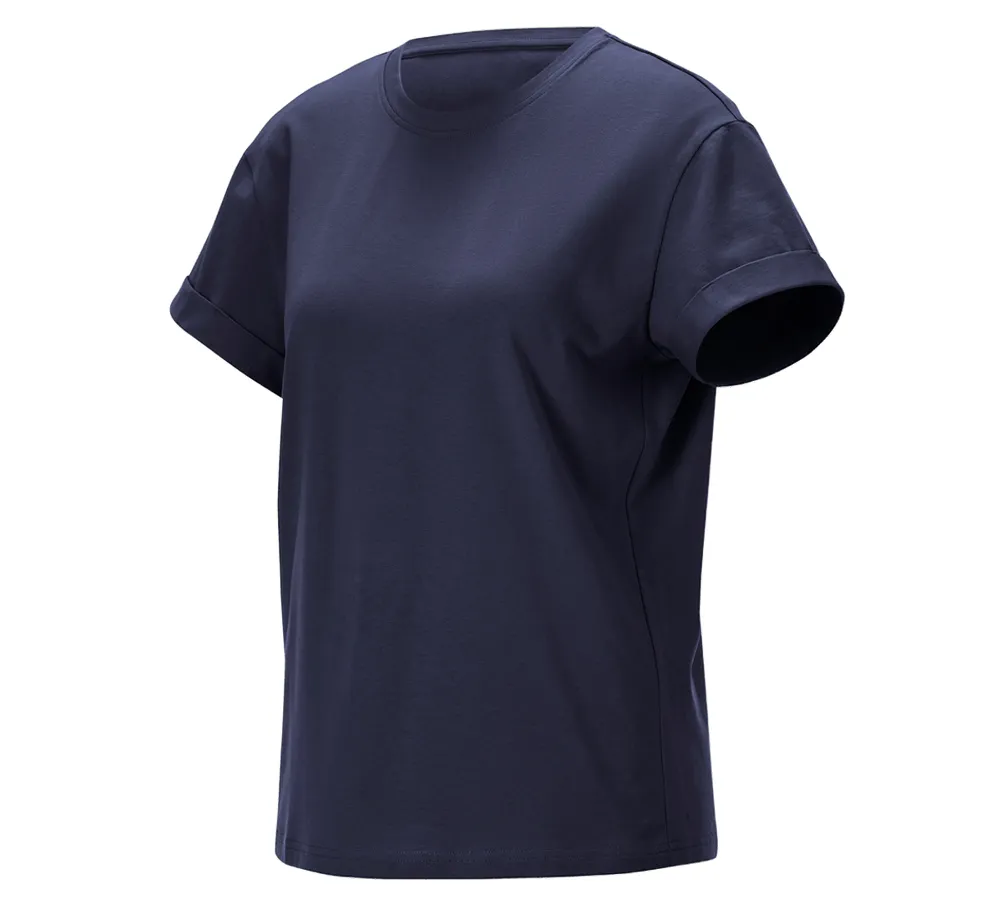 e.s. majica cotton stretch rolled sleeve, ženska