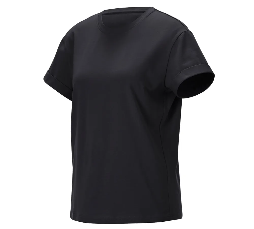 e.s. majica cotton stretch rolled sleeve, ženska