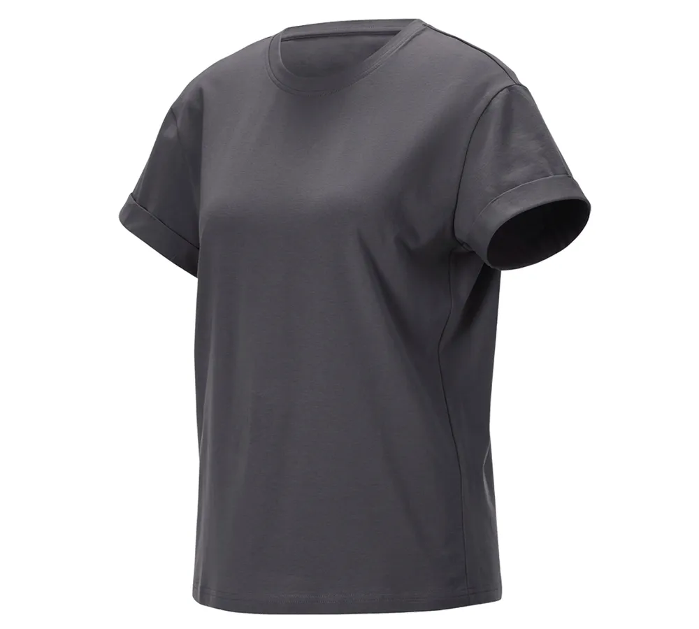 e.s. majica cotton stretch rolled sleeve, ženska