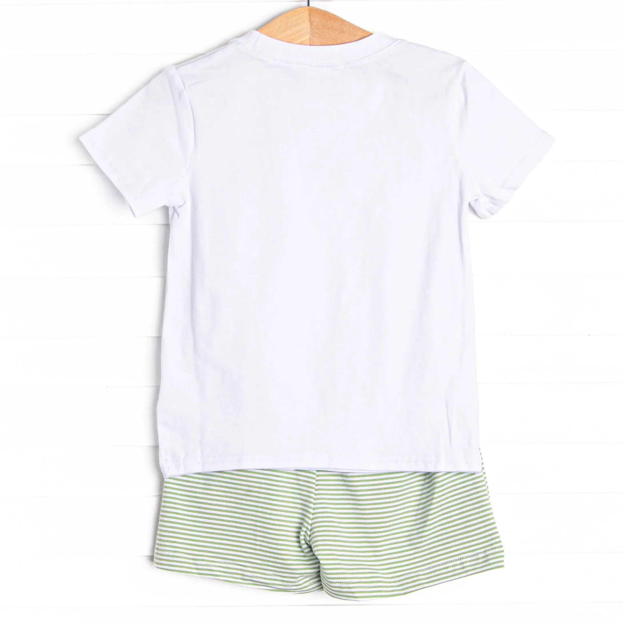 Evan Short Set, Light Green Stripe