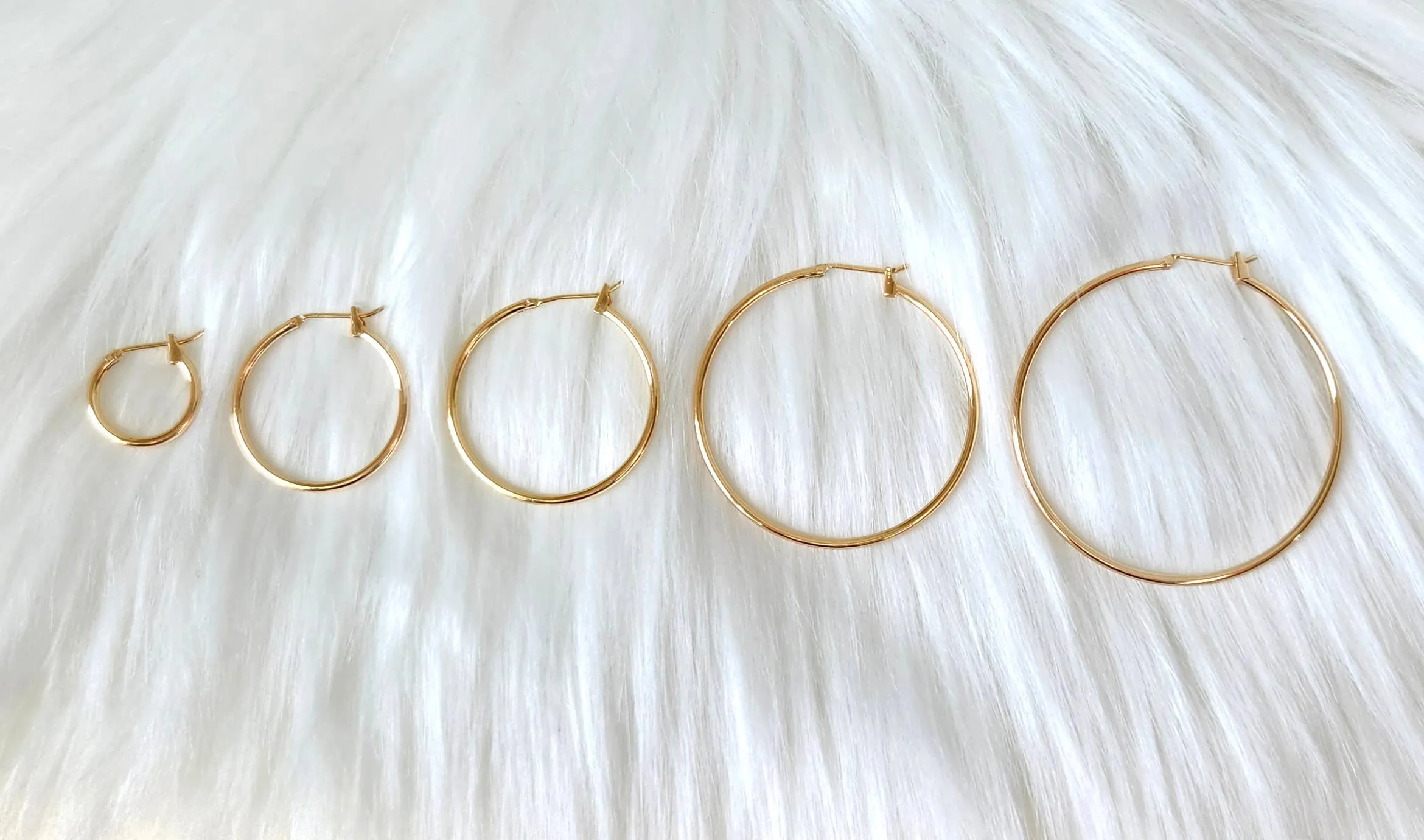 Everyday Gold Plated Hoops : 3. Medium (30mm)