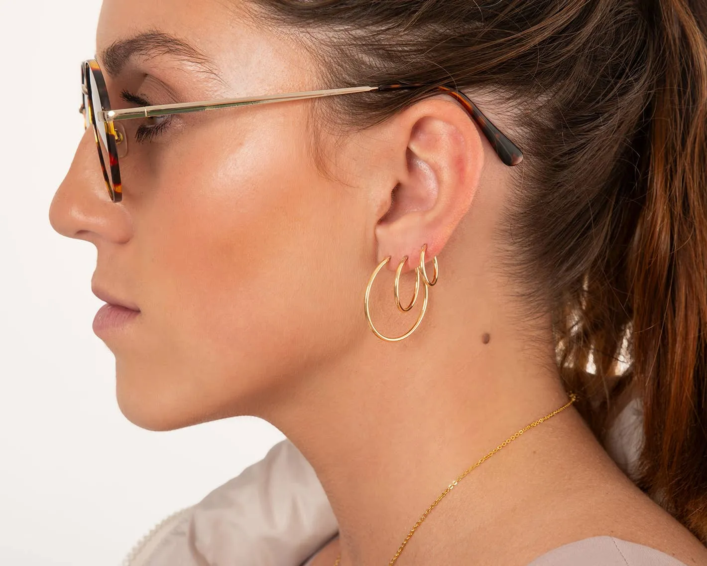 Everyday Gold Plated Hoops : 3. Medium (30mm)
