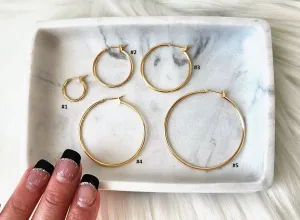 Everyday Gold Plated Hoops : 3. Medium (30mm)