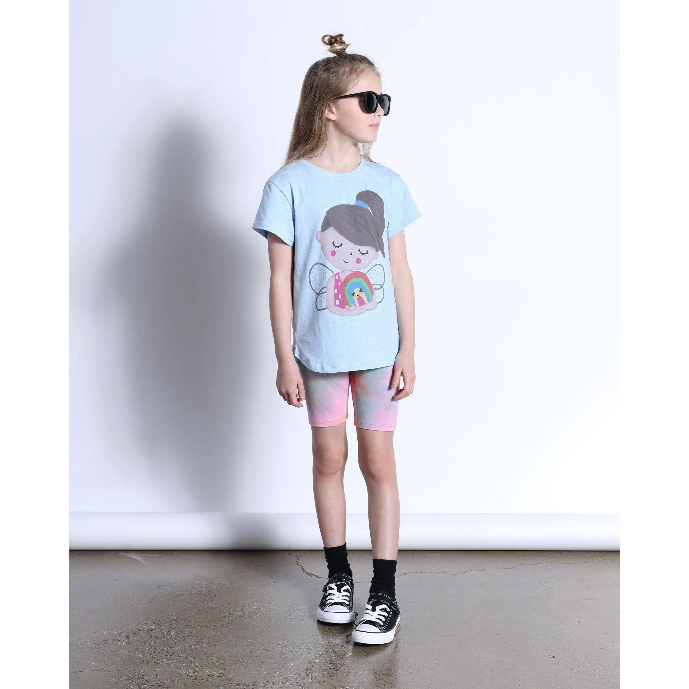 Fairy Hug Tee- Light Blue Marle