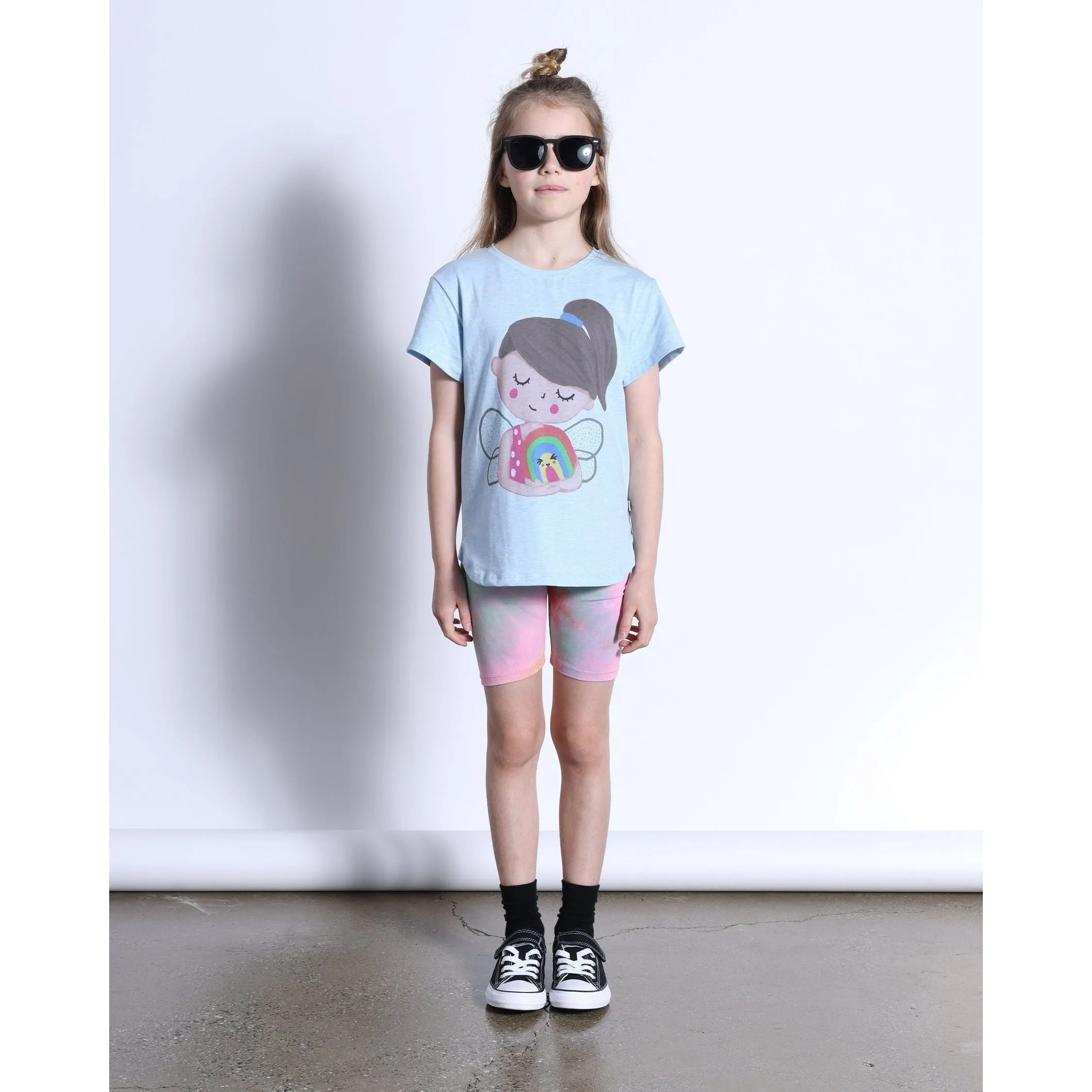 Fairy Hug Tee- Light Blue Marle