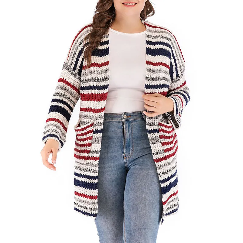 Fashion Sweater Long Section Coat Plus Size