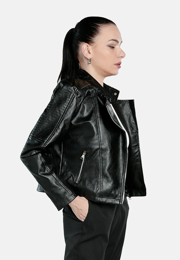 Faux Leather Biker Jacket
