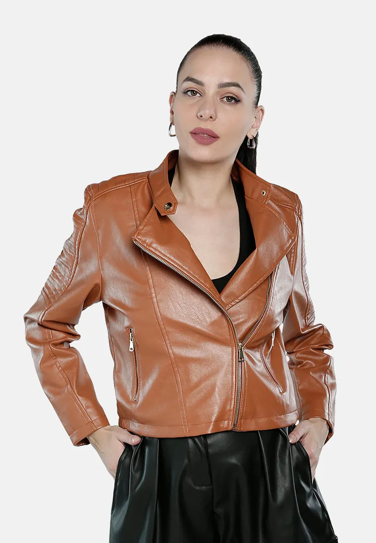 Faux Leather Biker Jacket